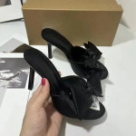 Temperamentingos Stiletto &Scaron;lepetės Vasarinės Naujos Apvalus Pir&scaron;tas Atviras Pir&scaron;tas Kaspinas Dengiantis Pėdą Neslystančios Dėvėjimui Atsparios Vienos Juostelės Auk&scaron;takulniai Batai 35 juoda