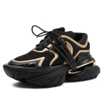 Platforminiai tėčio batai moterims, marginti, su oro pagalvėlėmis, elastingi batai, storu padu, amortizuojantys smūgius, kosminio laivo sportbačiai, unisex 2025 38 black
