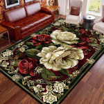 Raudoni Retro Dideli Plotiniai Kilimai Svetainei Europieti&scaron;ka Dekoracija Namų Sofa Zonos Kilimas Nuostabus Miegamasis Neslystantis Grindų Kilimėlis Skalbiamas 100*200cm