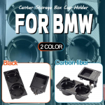 Naujas &bdquo;Double Hole&ldquo; automobilio stiliaus priekinės centrinės konsolės monetų ir puodelių laikiklis, skirtas BMW E46 serijai 1999&ndash;2006 m. Black Storage Box