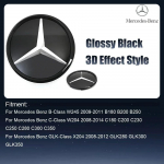 Automobilio lipdukas AMG Benz chromo sidabro ir blizgios juodos spalvos priekinės grotelės veidrodžio emblema 3D stiliaus žvaigždės ženklelis Tinka Mercedes Benz W24
