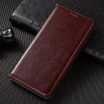 Crazy Horse natūralios odos atverčiamas dėklas-piniginė Samsung Galaxy A02 A12 A22 A32 A42 A52 A72 A82 4G 5G telefonams A02&Genuine Leather kava