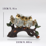 Mielos pelėdos dervos ornamentai svetainei ar televizoriaus spintelėi