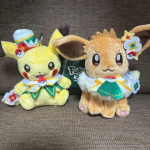 Pokepark kanto 2026 Pikachu Eevee pliu&scaron;inis talismanas 2 rinkiniai Poke parkas Japonija
