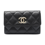 Chanel Logotipo dygsniuota ver&scaron;io odos kortelių dėklas Moteri&scaron;ki aksesuarai Juodas AP4905-B22098-94305 Basic Set (Bag+Dust Bag)