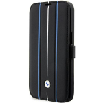 Etui do iPhone 14 Pro BMW Sk&oacute;rzane z klapką Czarny
