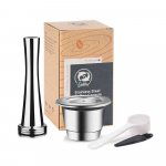Daugkartinėms Nespresso kavos kapsulėms Nerūdijančio plieno Crema Espresso Užpildomi filtrai Pod Tinka Inissia Pixie Essenza Mini aparatams beige
