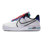 Nike Air Force 1 React Baltas Astronominis Mėlynas Lazerinis Raudonas GS CD6960-101 36.5