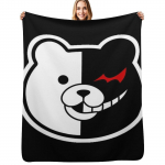 Dangaronpa Monokuma Mesti pledas Nesipūkuojantis Mink&scaron;tas &Scaron;iltas Pledas Lovai 75x100cm
