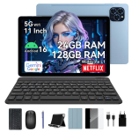TABWEE T90 Android 16 8GB RAM 128GB ROM Plan&scaron;etė 11 colių 1200*1920 FHD ekranas A&scaron;tuonių branduolių UMS9230E(T615) Plan&scaron;etinis kompiuteris su klaviatūra ir pele mėlyna