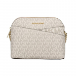 MICHAEL KORS Jet Set Travel Paprasta prancūzi&scaron;ko grandinėlio Presbiopija spausdintas logotipas Kasdienis krep&scaron;ys Kriauklinis krep&scaron;ys Pečių krep&scaron;ys Odinis Crossbody krep&scaron;ys Moteri&scaron;kas Baltas balta