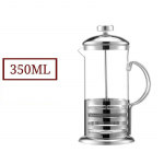 Mini nerūdijančio plieno prancūzi&scaron;kas presas 350 ml &Scaron;alto kavos ruo&scaron;imo aparatas Kar&scaron;čiui atsparus stiklas Ne&scaron;iojamas ąsotis 4 puodeliai pienui putoti, arbatai