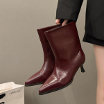 Žieminiai ploni žemi kulniukai Moteri&scaron;ki iki kelių madingi smailianosiai Vestuvių vakarėlio batai Moteri&scaron;ki eleganti&scaron;ki ilgi batai be užsegimo 35