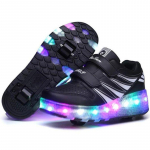 Universalūs LED batai su ratukais Tinklelio Ritinio pačiūžės &Scaron;viečiantys Vaikams &Scaron;viečiantys Unisex Krosiniai batai EU40 juoda