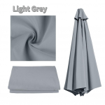 Keičiamas skėčio vir&scaron;us Sodo Lauko Stogo Markizės Skėčio Dangalas Apsauga Nuo Saulės Sodo Stogas Apsauga Nuo UV 2m/2.5m/2.7m/3m (Light Grey,6Ribs 2M) &scaron;viesiai pilka spalva