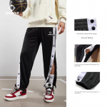 Greitai atsegami krep&scaron;inio treniruočių ir varžybų kelnės su &scaron;oninėmis spaudėmis, laisvo kirpimo sportinės ilgos kelnės vyrams 2XL black