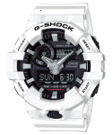 CASIO G-SHOCK GA-700-7A Vyri&scaron;kas Analoginis-Skaitmeninis Laikrodis Baltas Dervos Dirželis Atsparus Vandeniui Iki 200M Super Ap&scaron;vietimas Pasaulio Laikas balta