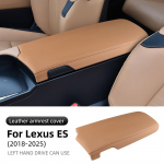 Odinė porankio apdanga su ABS apsauginiu pagrindu Lexus ES ES200 ES250 ES300H ES350 2022-2025, Interjero porankio apdailos priedai Light Brown Armrest / For Left juoda