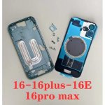 Originalus Dalis iPhone 16 Pro Max 16E Baterijos Galinis Dangtelis Galinis Vidurinis Rėmas SIM Kortelės Lizdo Dėklas iPhone 16 Plus 16 Pro 16 juoda
