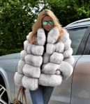 Moteri&scaron;kas Fox kailinis &scaron;varkas paltas ZZ XXXXL white