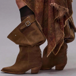 Žiemos mada Moteri&scaron;ki auk&scaron;takulniai Batai Suede Smailus pir&scaron;tas Dizainerio Vidutinio kulno Chelsea Batai 2024 Tendencija Nauji Gladiatoriaus Zapatos Femme 38 ruda