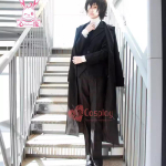 Bungo Stray Dogs Osamu Dazai Tamsioji Era Cosplay Juodas Ilgas Paltas, Moteri&scaron;kas Anime Papildomas Kostiumas Turimas Sandėlyje female xl black