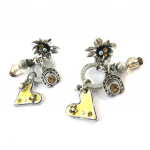 Les Tr&eacute;sors De Lily [E0576] - Boucles Cr&eacute;ateur 'Tour du Monde' Beige smėlis