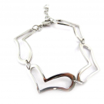 Les Tr&eacute;sors De Lily [E9823] - Bracelet Acier 'Love Love'