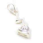 Les Tr&eacute;sors De Lily [H0381] - Pendentif Argent 'Eclair' Blanc balta