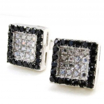 Les Tr&eacute;sors De Lily [J0352] - Boucles Argent 'Romy' noir blanc