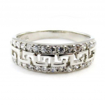 Bague Argent 'D&eacute;esse' blanc argent&eacute; (rhodi&eacute;) - 6 mm