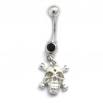 Les Tr&eacute;sors De Lily [K0982] - Body Piercing 'T&ecirc;te de Mort' argent&eacute;