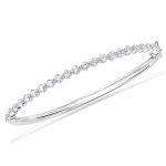 Les Tr&eacute;sors De Lily [P8000] - Bracelet Argent 'Sissi' blanc argent&eacute; (rhodi&eacute;) - 65 mm 3 mm