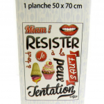 Les Tr&eacute;sors De Lily [L4985] - Planche de stickers 'R&eacute;sister &agrave; la Tentation' (50x70 cm) raudona