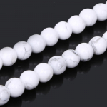Natūralus perlas, baltas haulito akmuo 4 6 8 10 mm karoliukai papuo&scaron;alams gaminti 8mm 47pcs