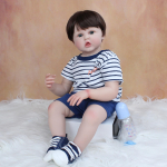 BZDOLL 60 cm mink&scaron;ta silikoninė naujagimio lėlė mergaitei 24 colių medžiaginė kūnelis Kūdikiui miela gimtadienio dovana žaidimo namų žaislas
