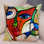 Abstraktus pie&scaron;imas pagalvėlės užvalkalas dekoratyvinis stilius spalvingas animacinis filmas mergaitės pagalvės užvalkalas sofa Namai 40x40cm