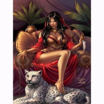 &bdquo;Fantasy Cleopatra Anime&ldquo; &bdquo;Pasidaryk pats&ldquo; deimantinis siuvinėjimas &bdquo;Tigras&ldquo; seksualus grožis, pie&scaron;inys su deimantais, kryžminio dygsnio mozaika, 5d namų dekoras Full Round 20x30CM
