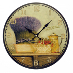Les Tr&eacute;sors De Lily [A2813] - Horloge Murale bois 'Terroir Fran&ccedil;ais' Lavande - 28 cm