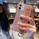 Atsparus smūgiams permatomas rie&scaron;o dirželio lazerinis dėklas, skirtas iPhone 14 13 12 Pro Max Xr Xs Max 13 14pro Max Skaidrus telefono laikiklio galinis dangtelis For iPhone 14Pro