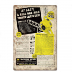 Grandininis pjūklas Metalinė i&scaron;kaba Plakatas Metalinė Vintažinė Skardinė I&scaron;kaba Sienų Dekoravimas Vyro Urvui Dekoratyvinė Plok&scaron;tė 20x30cm