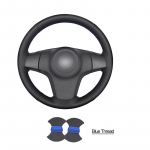 Rankomis siūtas juodos PU dirbtinės odos vairo apvalkalas pynė Opel Corsa D Chevrolet Niva Lada 3 stipinų 2006 Rubber SteeringWheelMdc