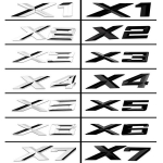 3D raidžių ženklelis ABS chromo emblema pakeisti lipduką automobilio stilius, skirtas X1 X2 X3 X4 X5 X6 X7 GT X1 juoda