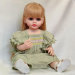 Realisti&scaron;ka, tikrovi&scaron;ka, viso silikono kūno lėlė atgimusi mergaitės lėlė 55 CM 22 colių žaislinė princesė, mažylė Bebe su rudais auksiniais plaukais