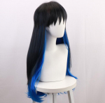 Hashibira Inosuke Cosplay Demon Slayer Kimetsu No Yaiba Black Blue Ombre kar&scaron;čiui atsparūs plaukai Vyrų moterų vaidmenų žaidimo kostiumo perukai
