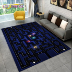 Pacman Retro Classics žaidimų žaidimų kilimėlis, kiliminis kilimėlis namų svetainei, vaikų miegamojo sofa, durų kilimėlis, neslystantis grindų kilimėlis 100cm x 120cm