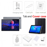 2024 m. BDF 10,1 colio 6 GB RAM 128 GB ROM 5000 mAh mobiliojo telefono SIM kortelė 4G 3G Android a&scaron;tuonių branduolių plan&scaron;etinio kompiuterio kompiuterio skirtukas Standard and cover case pilka