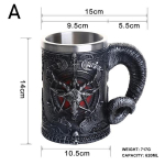 Naujas ragas alaus bokalas plieno derva 3D Tankard kavos alaus bokalas gėrimų puodelis Gothic Wicca kūrybingas vyras berniukui draugo dovana