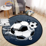 Futbolo nuotraukos kilimėlis animacinis filmas futbolas gyvenamojo kambario apdaila apvalios lovos kėdės kilimėlis namo Įėjimo durys vaikams 100cmx100cm