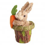 Velykų zuikio figūrėlė, &scaron;ventinė darbalaukio puo&scaron;mena, gyvūnų menas, amatai, &scaron;iaudinis triu&scaron;is, lėlė, laikanti morką, vakarėlis, sodas, namų dekoras A